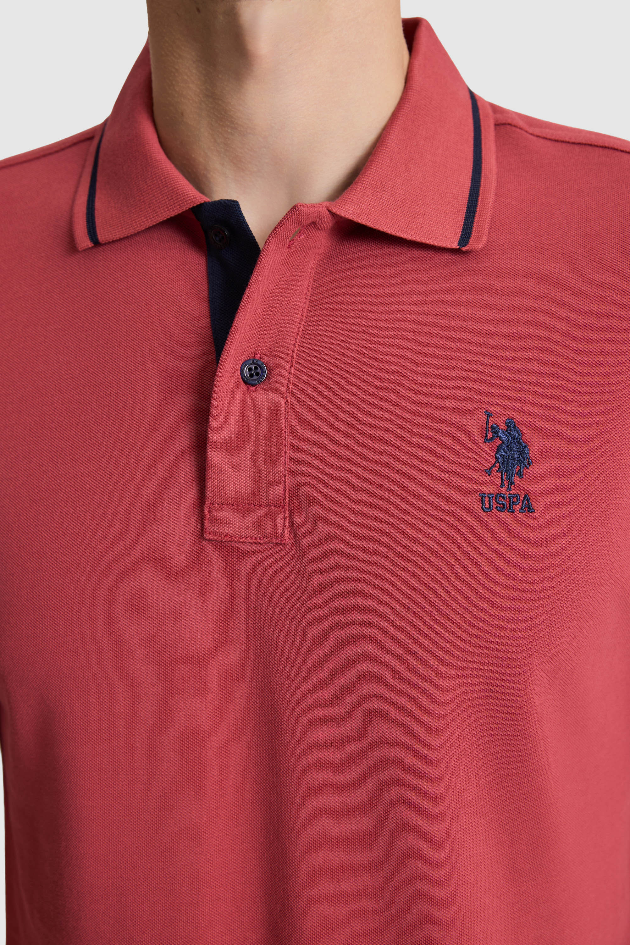 Erkek Vişne Slim Fit Polo Yaka Basic Tişört