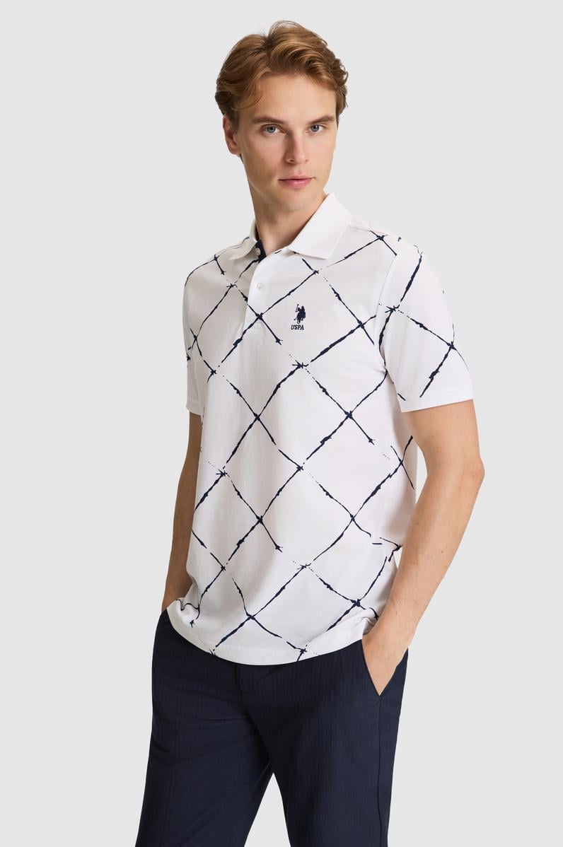 Erkek Beyaz Regular Fit Polo Yaka Tişört