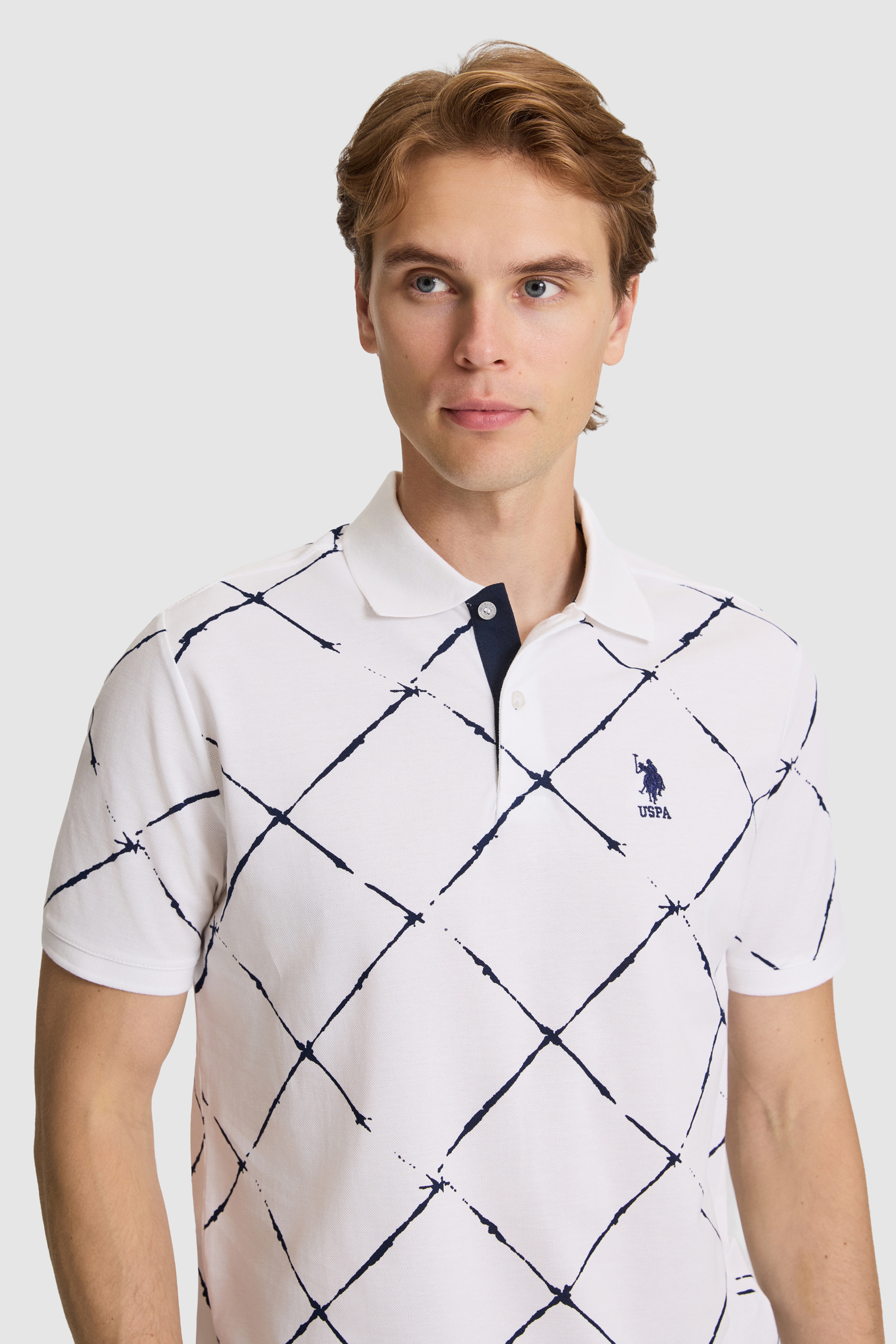 Erkek Beyaz Regular Fit Polo Yaka Tişört - Image 2