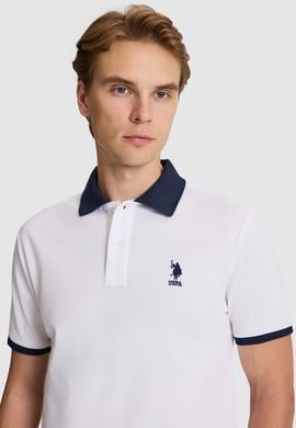 Erkek Beyaz Regular Fit Polo Yaka Basic Tişört - 50326978012