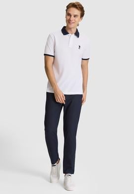 Erkek Beyaz Regular Fit Polo Yaka Basic Tişört - 50326978012