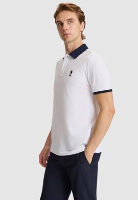 Erkek Beyaz Regular Fit Polo Yaka Basic Tişört - 50326978012