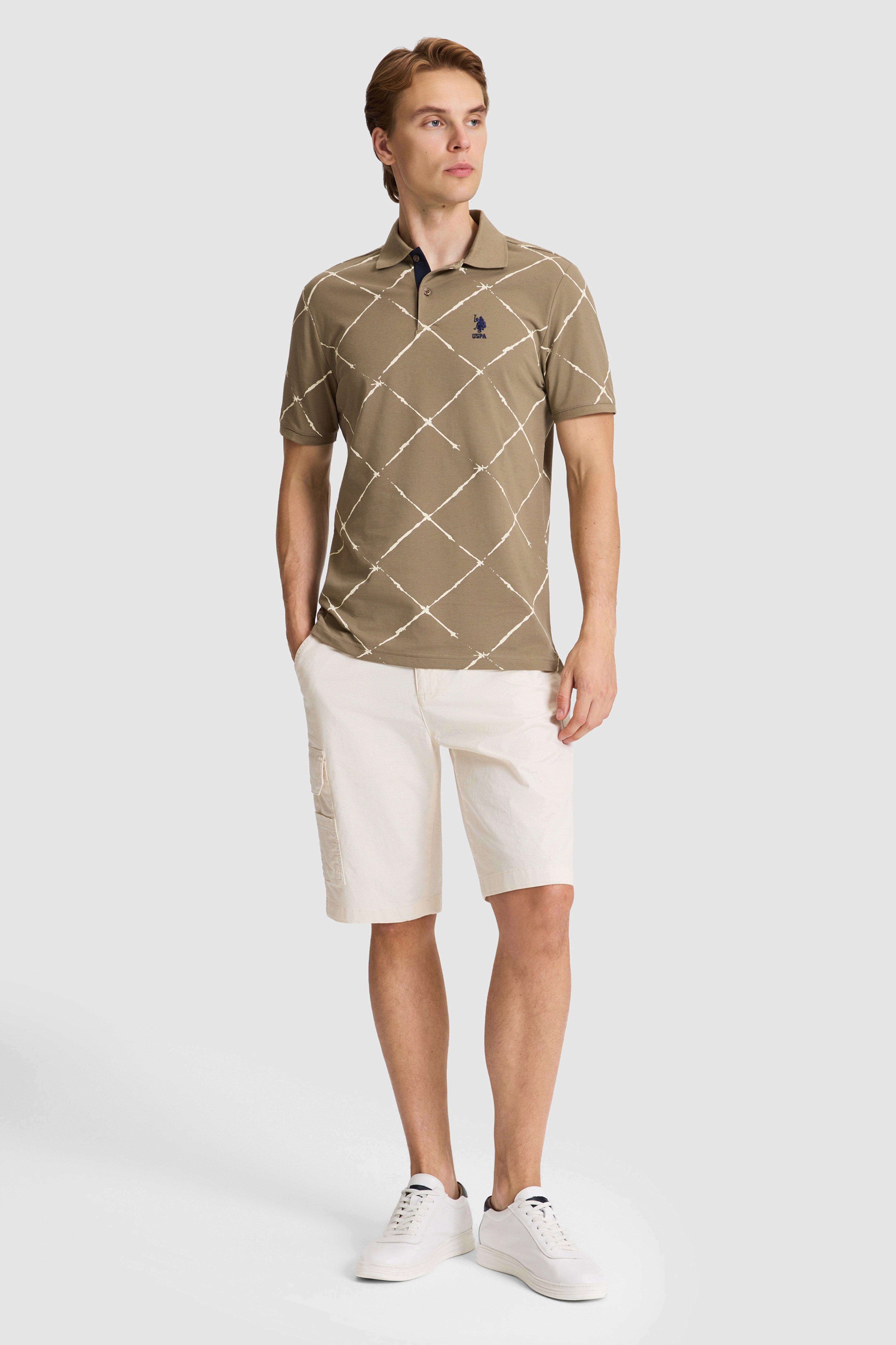 Erkek Haki Regular Fit Polo Yaka Tişört