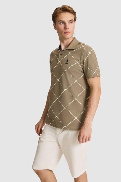 Erkek Haki Regular Fit Polo Yaka Tişört