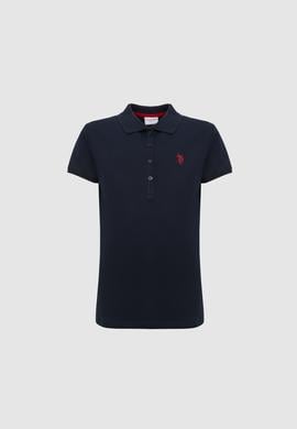 Kadın Lacivert Polo Yaka Basic Tişört - 50321818083