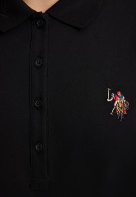 Kadın Siyah Polo Yaka Basic Tişört - 50323575039