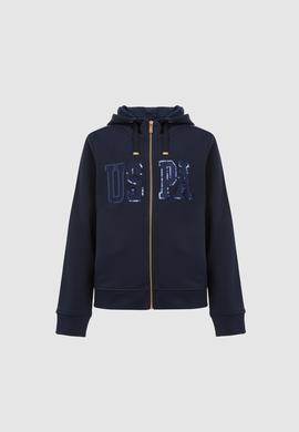 Kadın Lacivert Fermuarlı Kapüşonlu Basic Sweatshirt - 50321806008