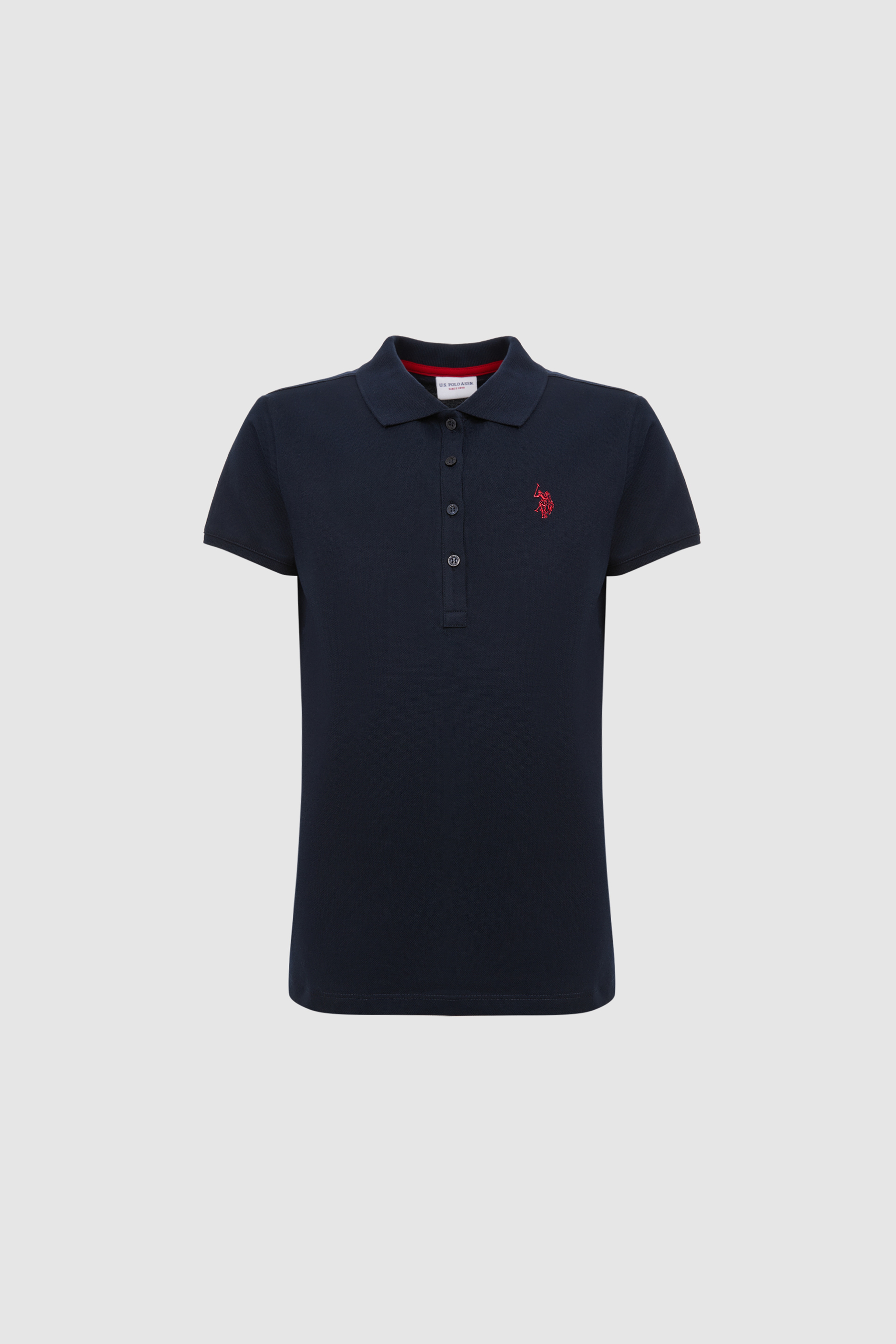 Kadın Lacivert Polo Yaka Basic Tişört - Image 7