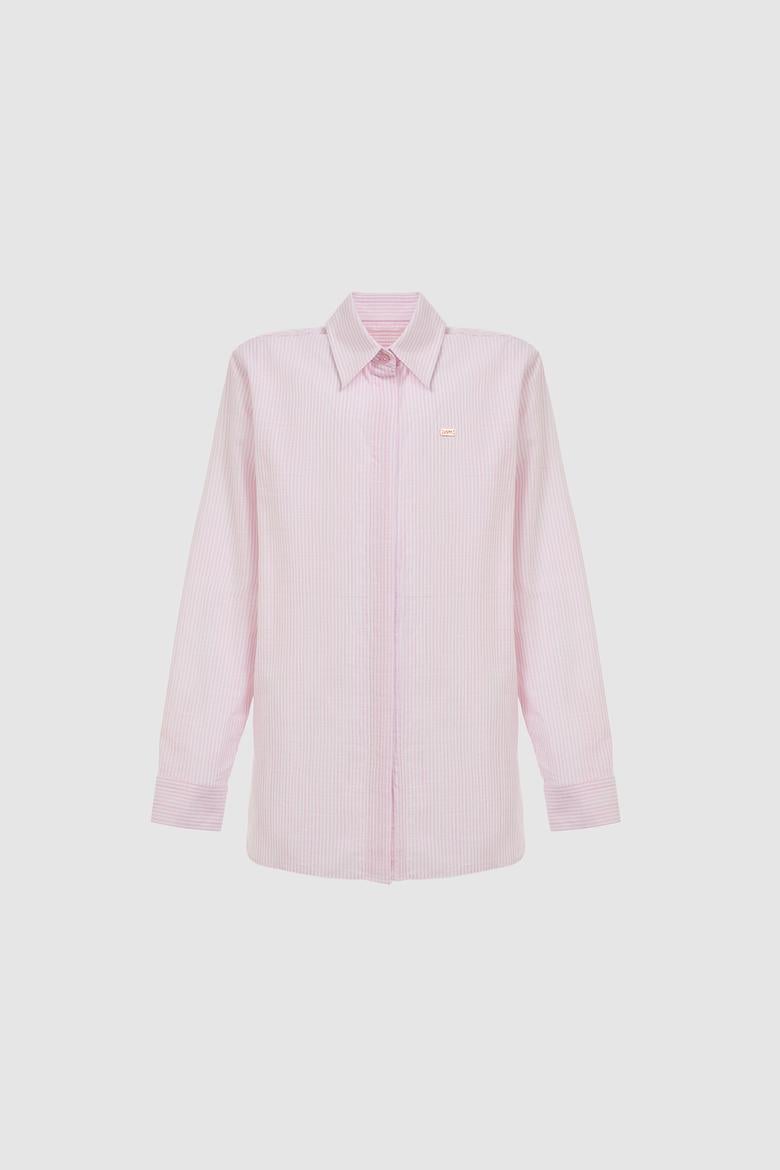 Kadın Pembe Uzun Kollu Gömlek - 50324635011