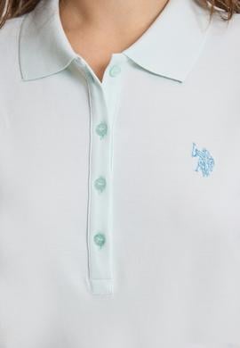 Kadın Su Yeşili Polo Yaka Basic Tişört - 50321818205