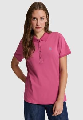 Kadın Fuşya Polo Yaka Basic Tişört - 50321818059