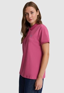 Kadın Fuşya Polo Yaka Basic Tişört - 50321818059