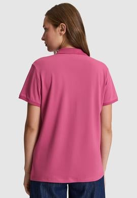 Kadın Fuşya Polo Yaka Basic Tişört - 50321818059