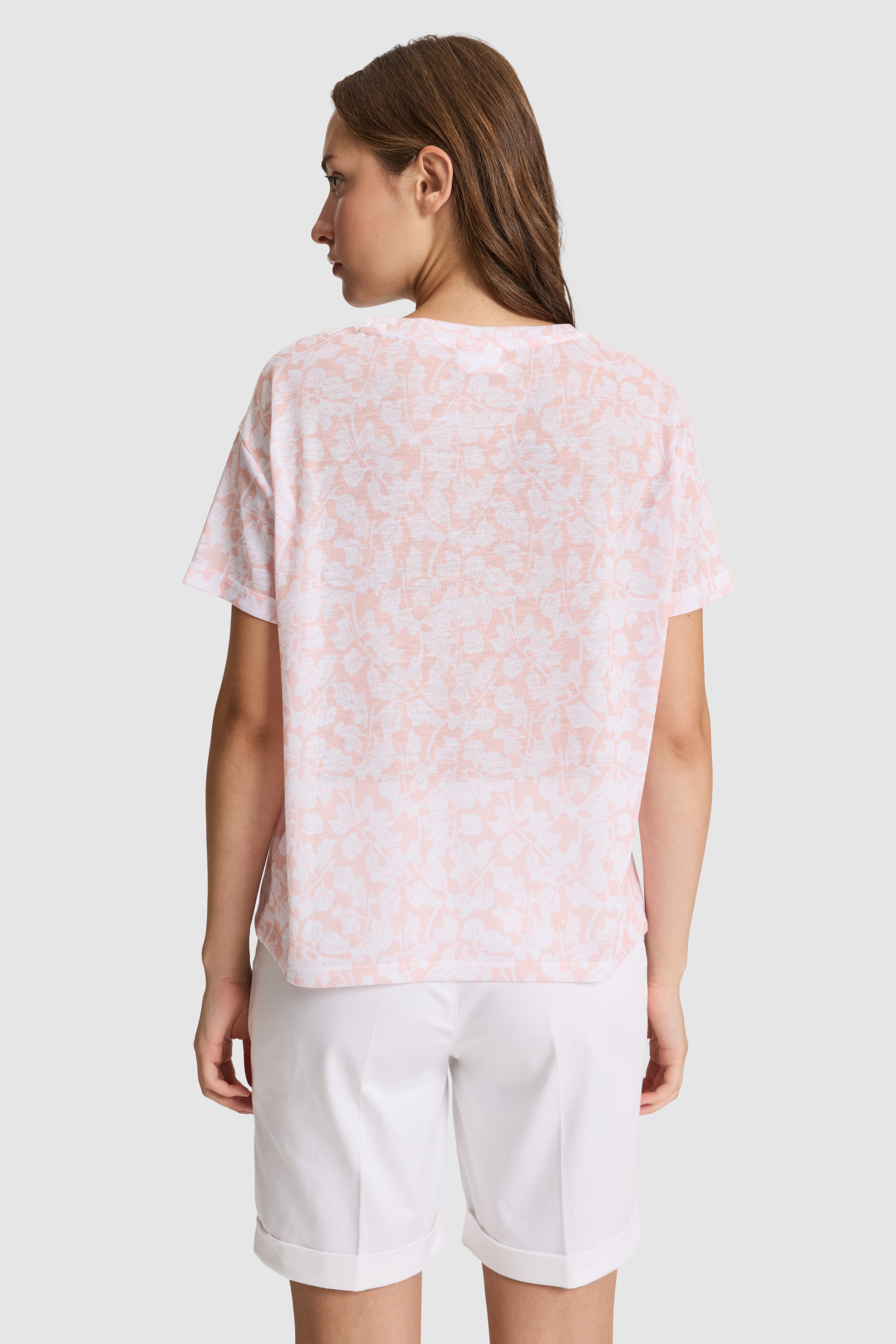 Kadın Açık Pembe Bisiklet Yaka Tişört - Image 5