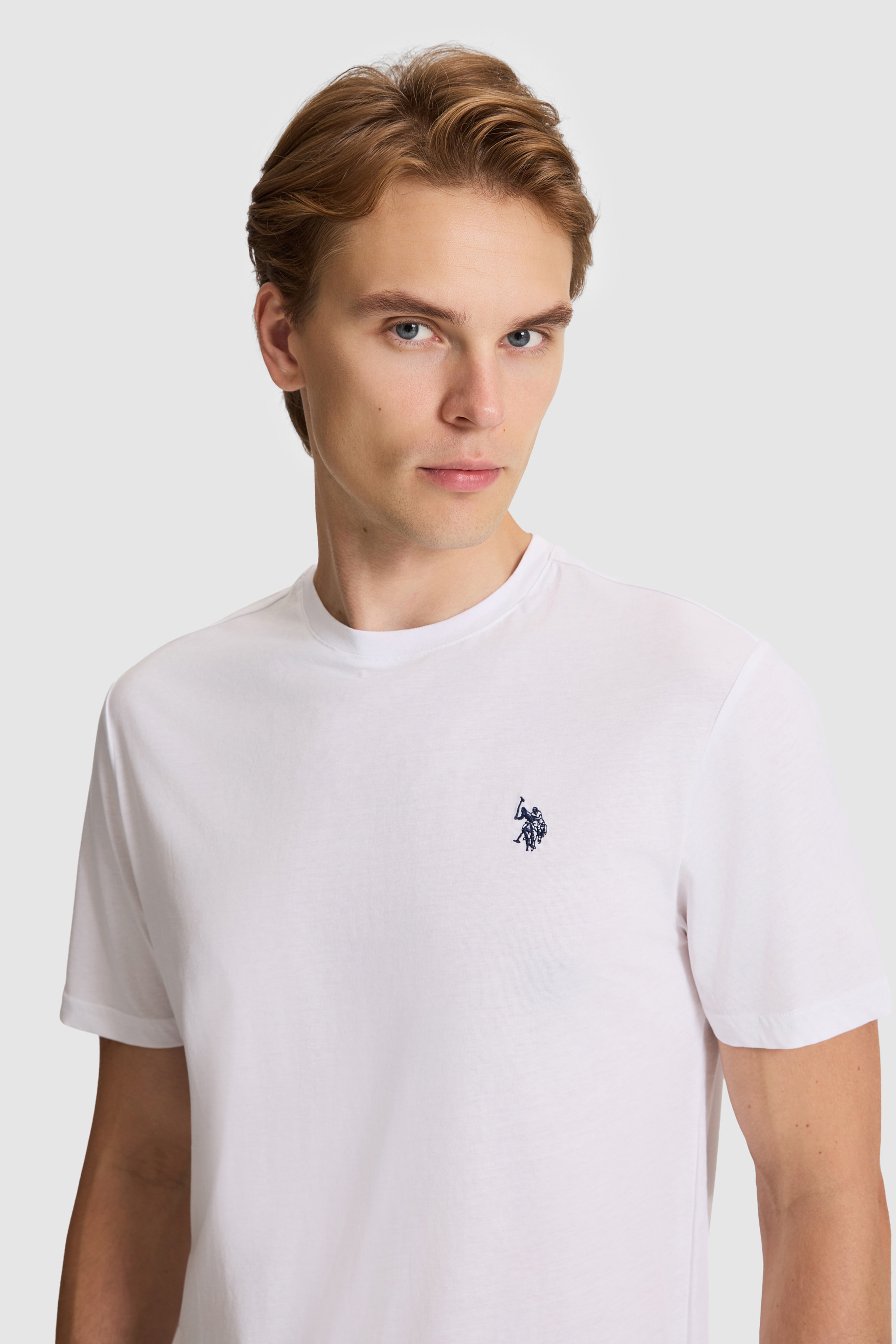 Erkek Beyaz Regular Fit Bisiklet Yaka Basic Tişört