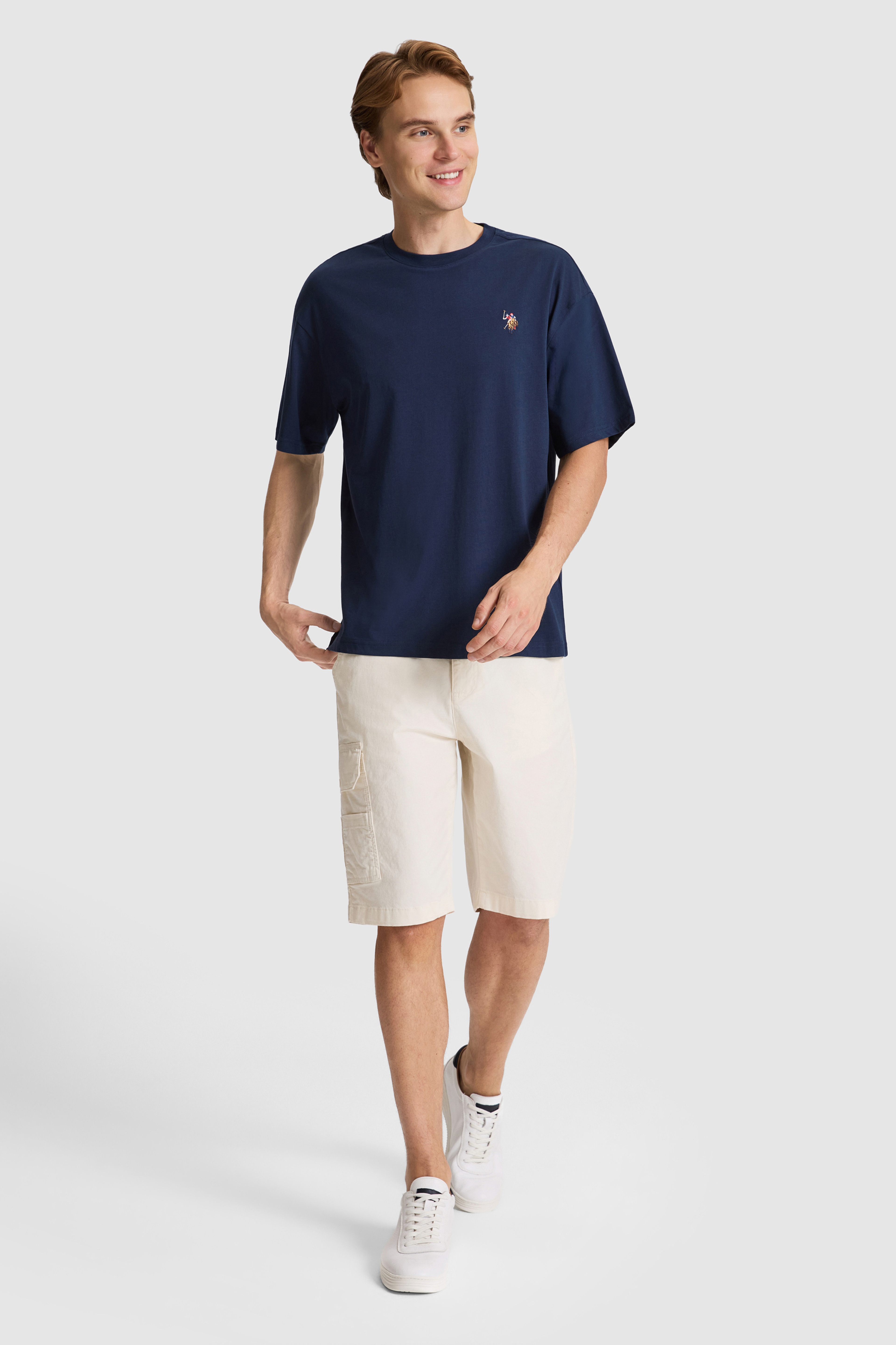Erkek Lacivert Comfort Fit Bisiklet Yaka Basic Tişört - Image 4