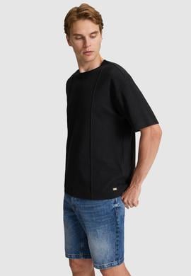 Erkek Siyah Comfort Fit Bisiklet Yaka Tişört - 50326947023