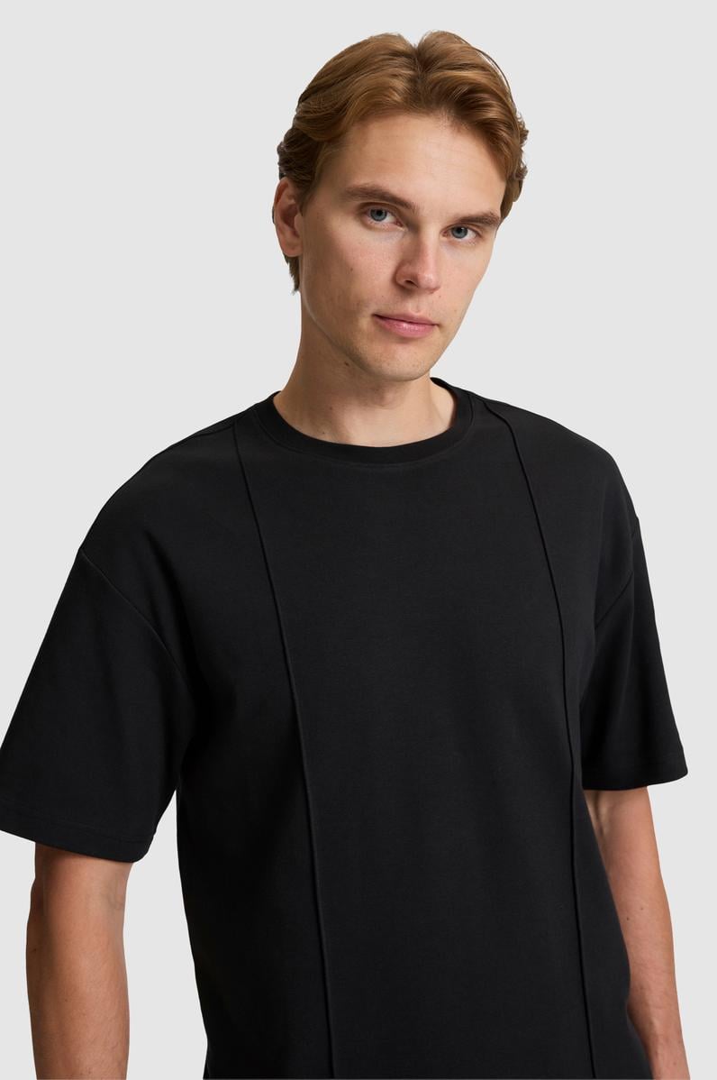 Erkek Siyah Comfort Fit Bisiklet Yaka Tişört