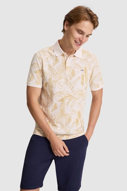 Erkek Krem Regular Fit Polo Yaka Tişört