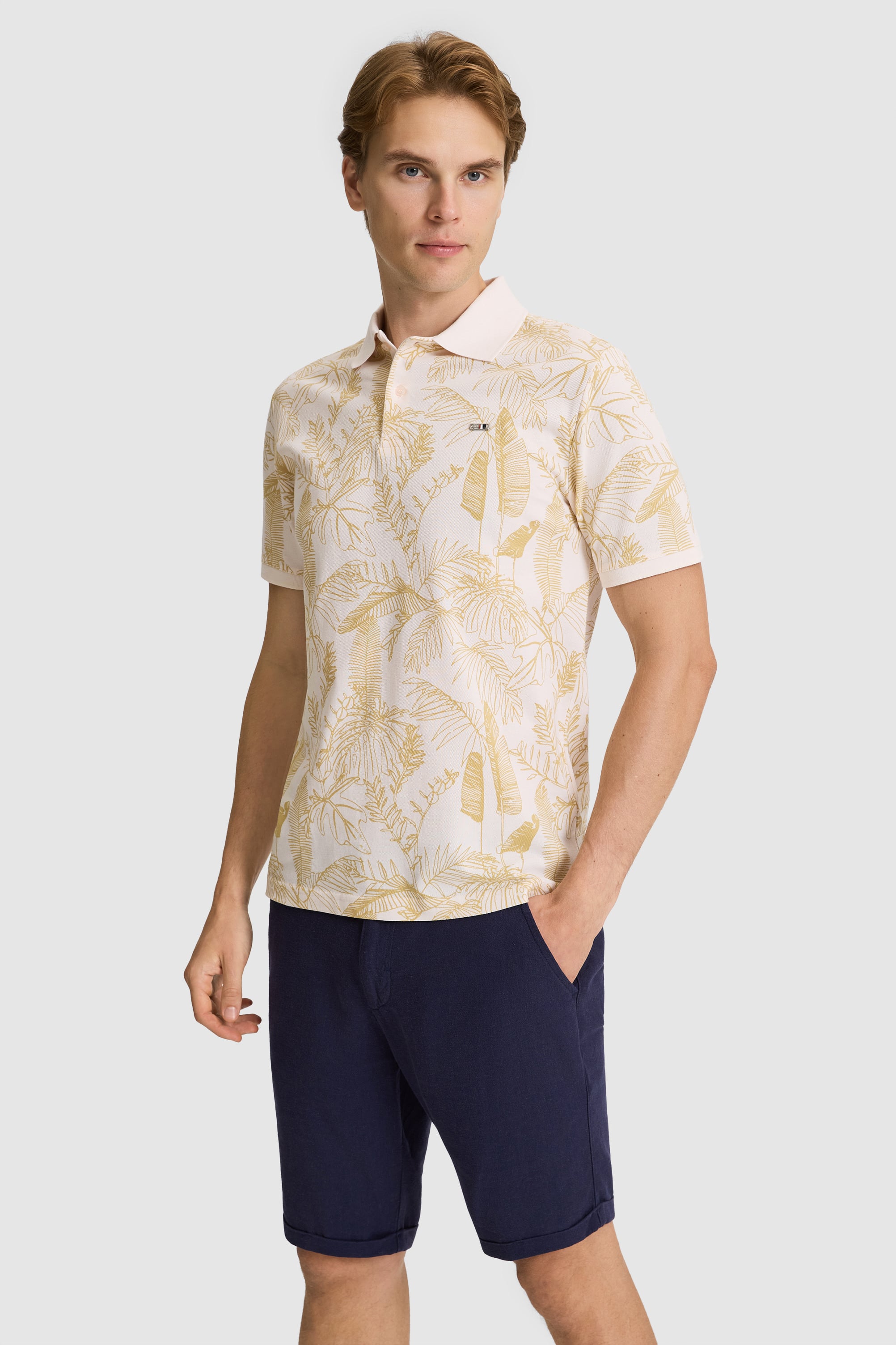 Erkek Krem Regular Fit Polo Yaka Tişört