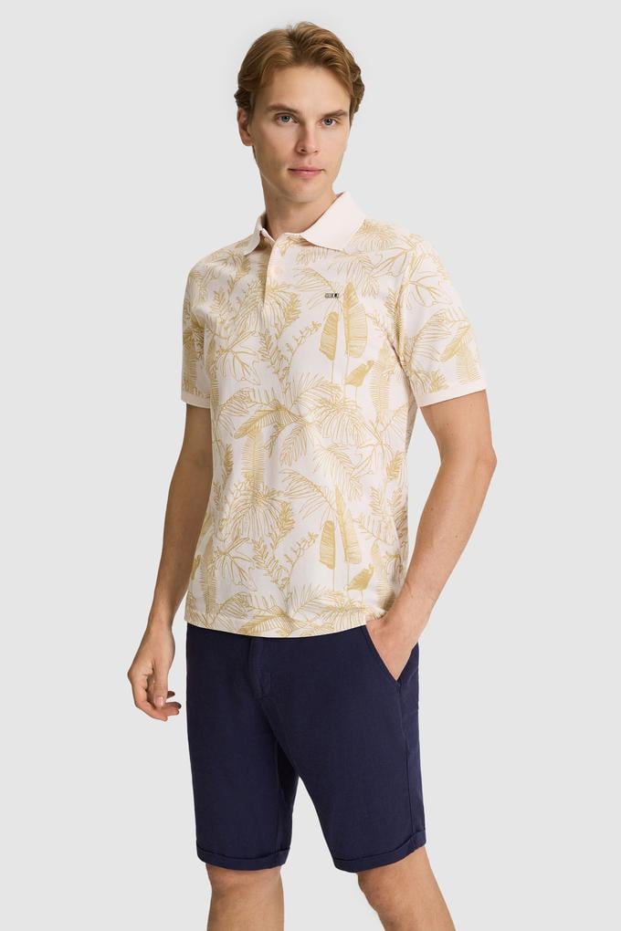 Erkek Krem Regular Fit Polo Yaka Tişört