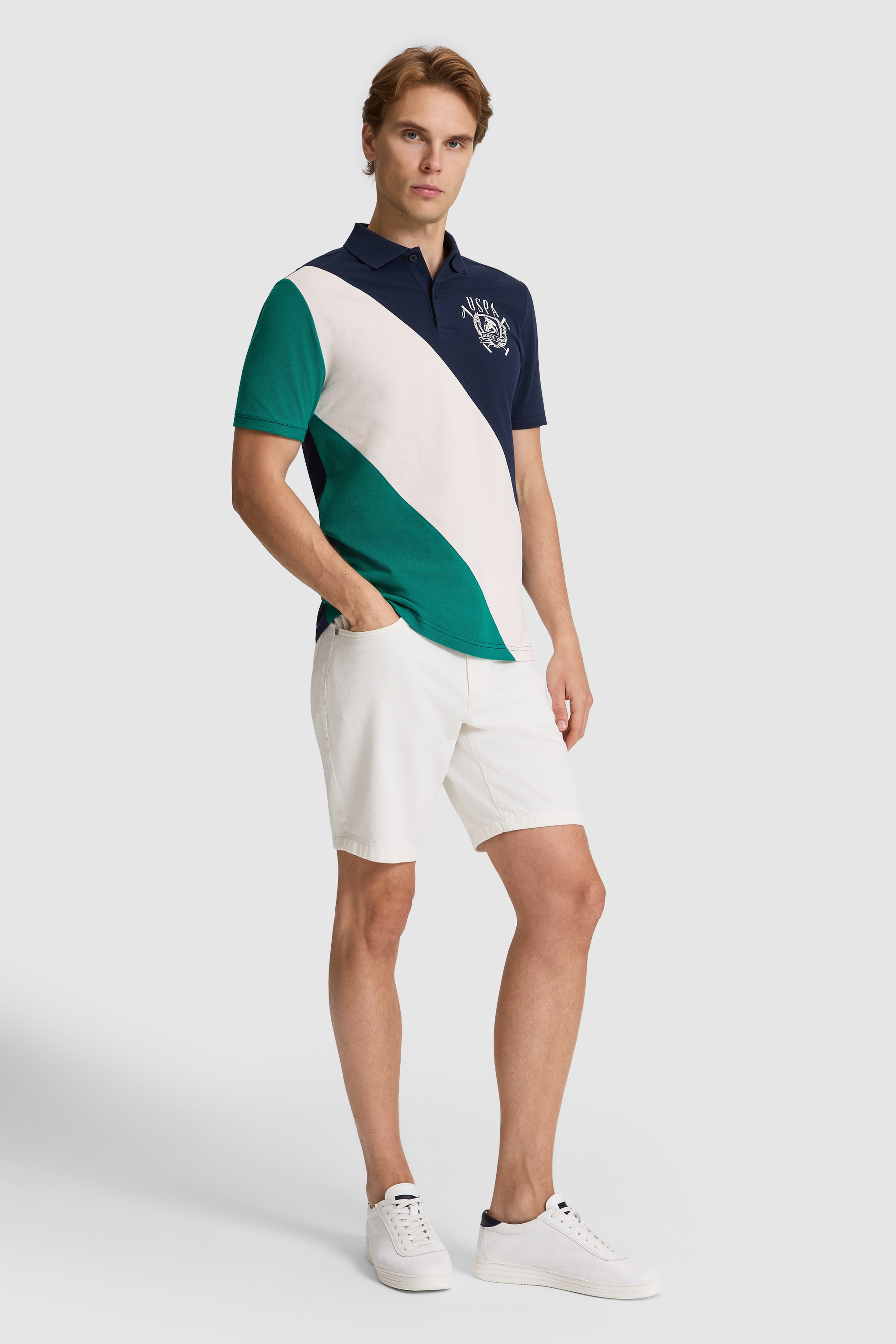 Erkek Lacivert Regular Fit Polo Yaka Tişört - Image 4