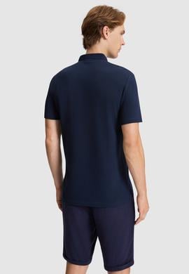 Erkek Lacivert Regular Fit Hakim Yaka Basic Tişört - 50326980012