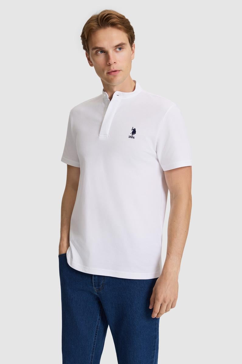 Erkek Beyaz Regular Fit Polo Yaka Tişört
