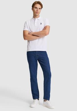 Erkek Beyaz Slim Fit Polo Yaka Basic Tişört - 50322303023
