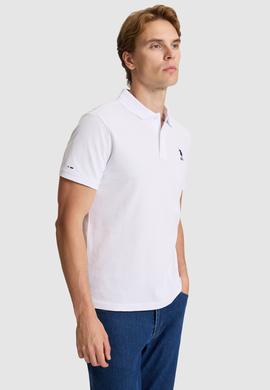 Erkek Beyaz Slim Fit Polo Yaka Basic Tişört - 50322303023