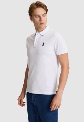 Erkek Beyaz Slim Fit Polo Yaka Basic Tişört - 50322303023