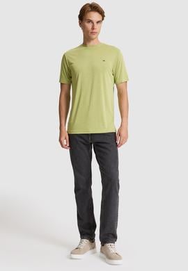 Erkek Yeşil Regular Fit Bisiklet Yaka Basic Tişört - 50322279007