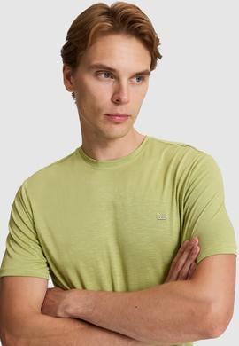 Erkek Yeşil Regular Fit Bisiklet Yaka Basic Tişört - 50322279007