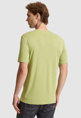 Erkek Yeşil Regular Fit Bisiklet Yaka Basic Tişört - 50322279007