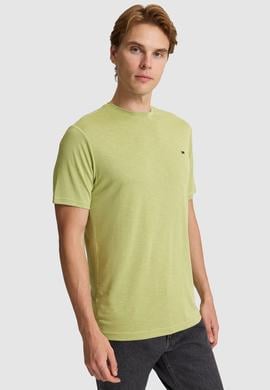 Erkek Yeşil Regular Fit Bisiklet Yaka Basic Tişört - 50322279007