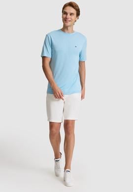 Erkek Mavi Regular Fit Bisiklet Yaka Basic Tişört - 50322279162