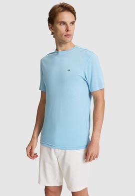 Erkek Mavi Regular Fit Bisiklet Yaka Basic Tişört - 50322279162