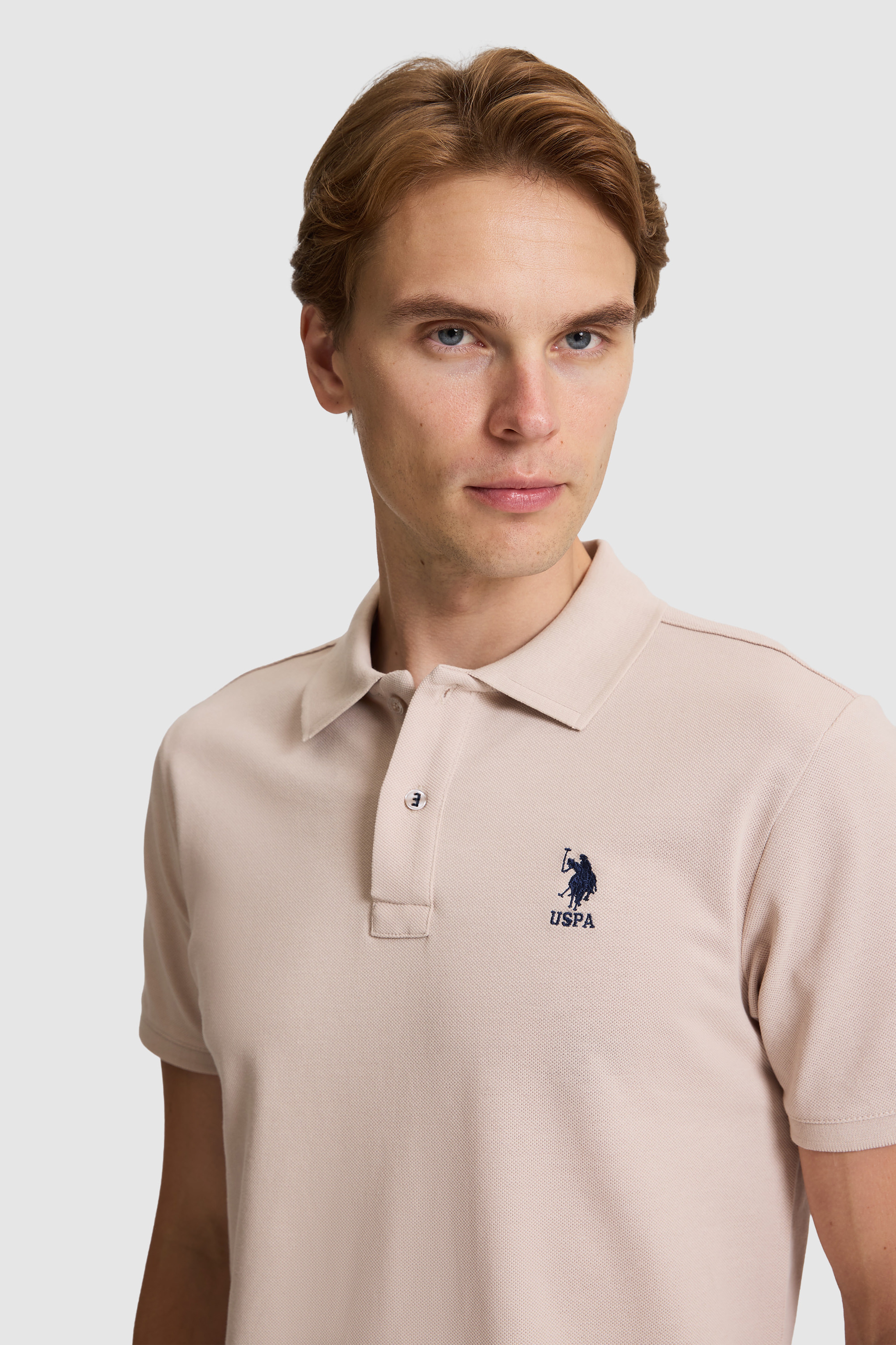 Erkek Taş Regular Fit Polo Yaka Basic Tişört - Image 2