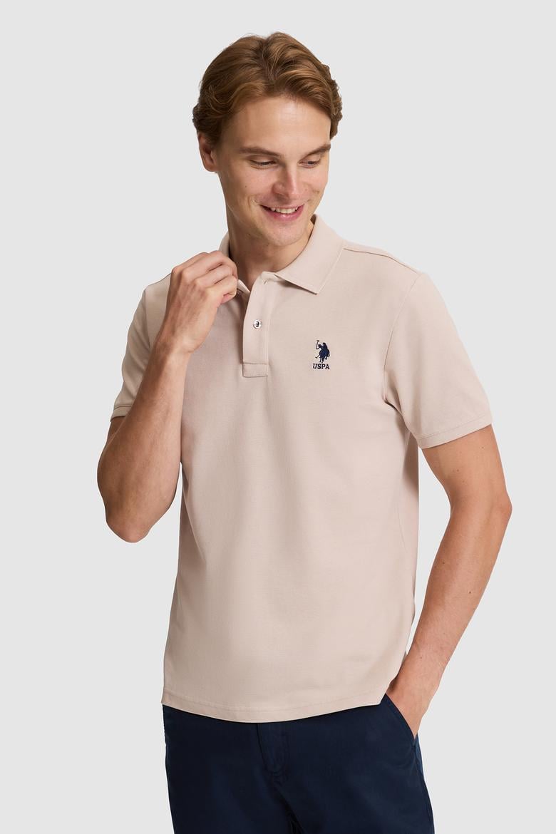 Erkek Taş Regular Fit Polo Yaka Basic Tişört - 50322314122