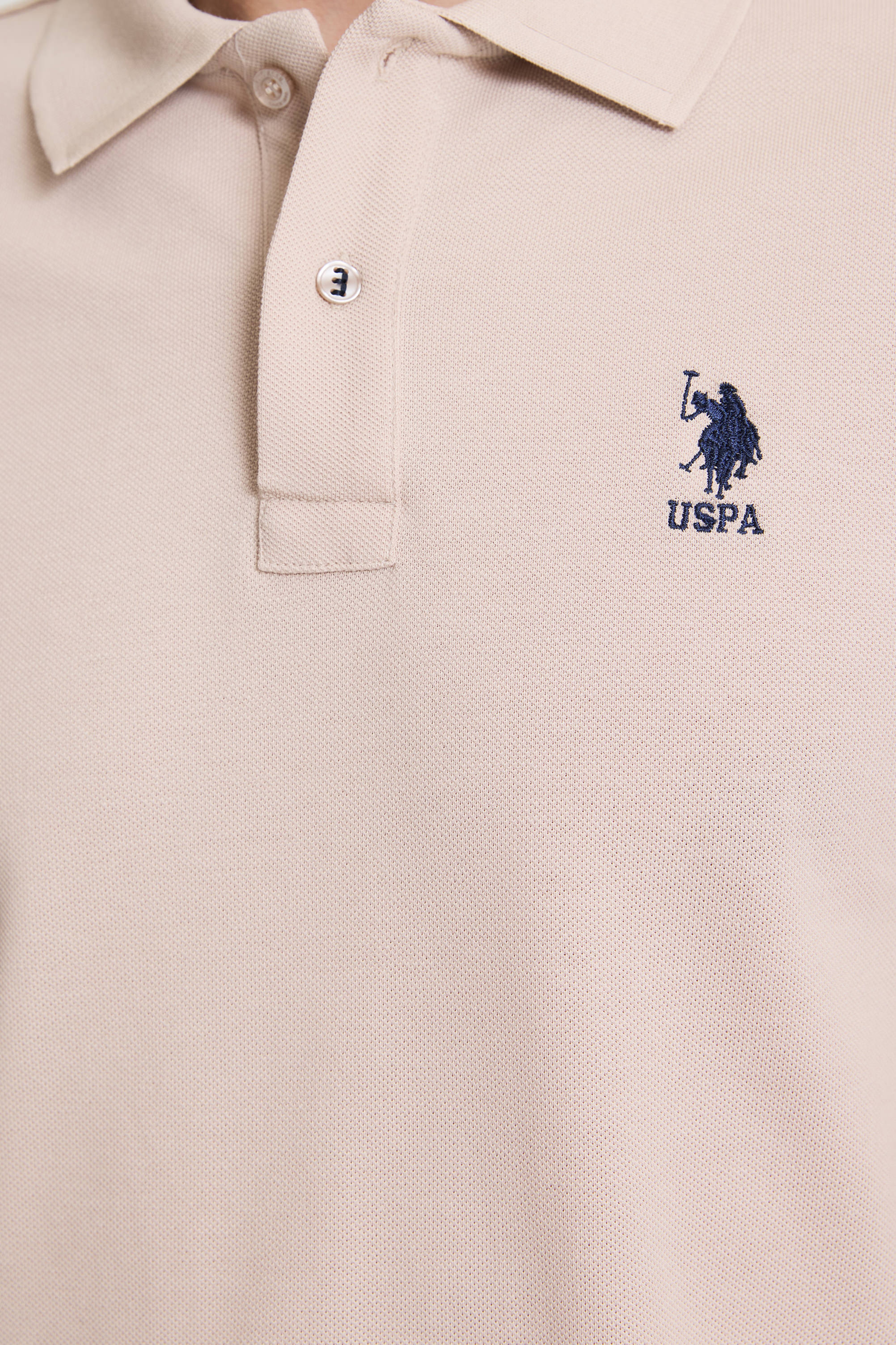 Erkek Taş Regular Fit Polo Yaka Basic Tişört