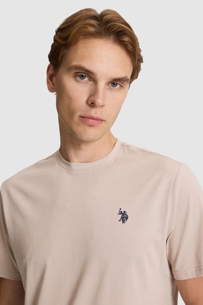 Erkek Taş Regular Fit Bisiklet Yaka Basic Tişört