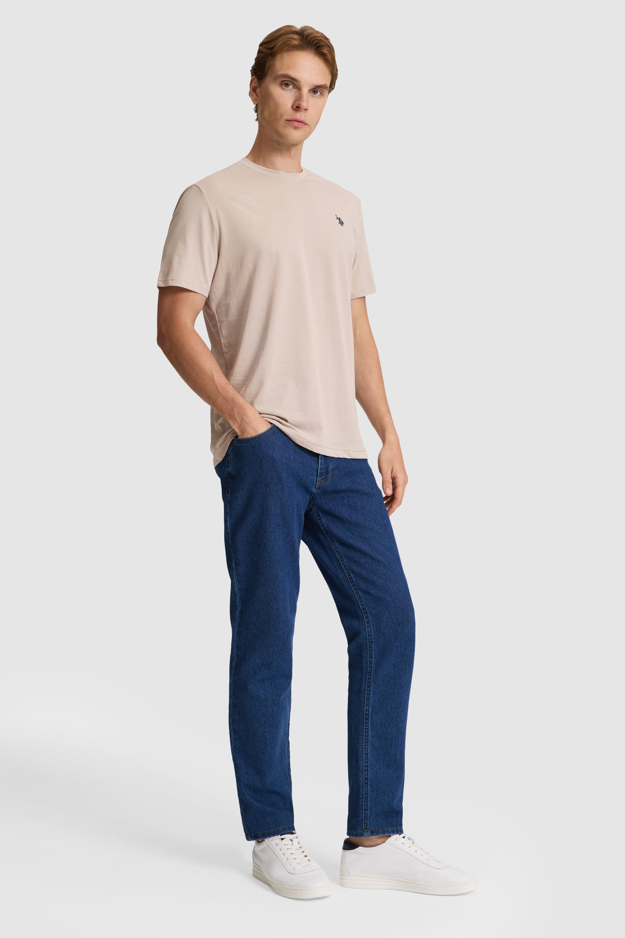 Erkek Taş Regular Fit Bisiklet Yaka Basic Tişört
