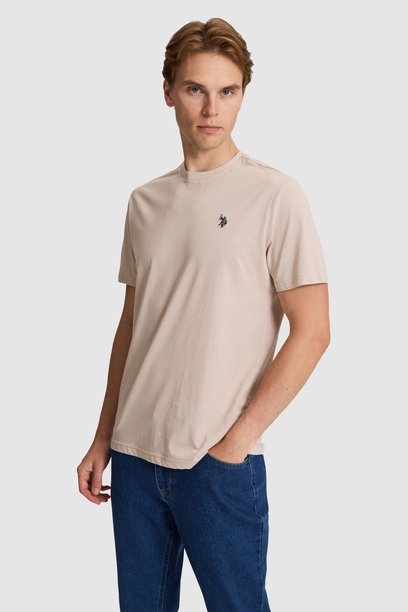 Erkek Taş Regular Fit Bisiklet Yaka Basic Tişört
