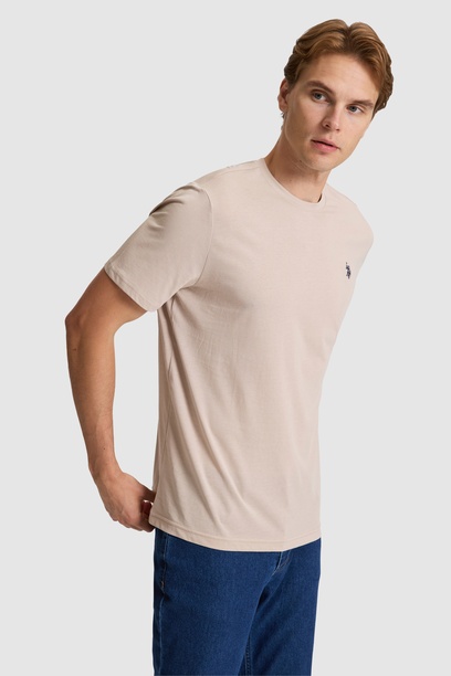 Erkek Taş Regular Fit Bisiklet Yaka Basic Tişört
