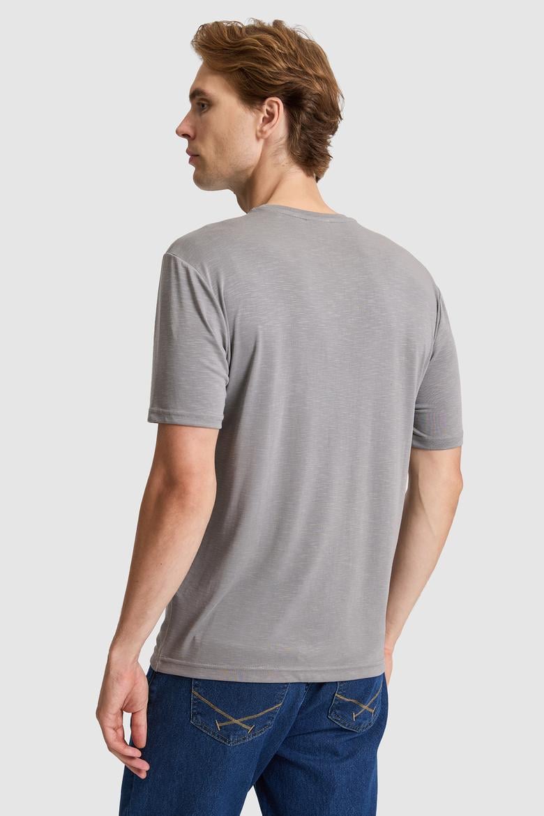 Erkek Gri Basic Tişört - 50322279012