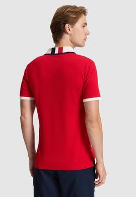 Erkek Kırmızı Slim Fit Polo Yaka Basic Tişört - 50322299012