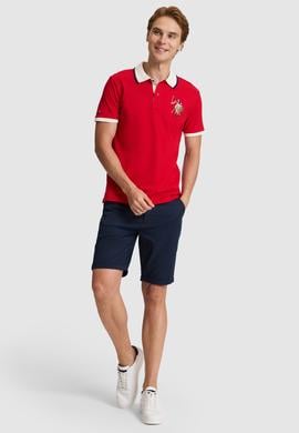 Erkek Kırmızı Slim Fit Polo Yaka Basic Tişört - 50322299012