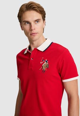 Erkek Kırmızı Slim Fit Polo Yaka Basic Tişört - 50322299012