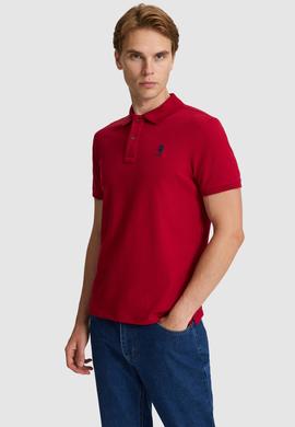 Erkek Bordo Slim Fit Polo Yaka Basic Tişört - 50322303144