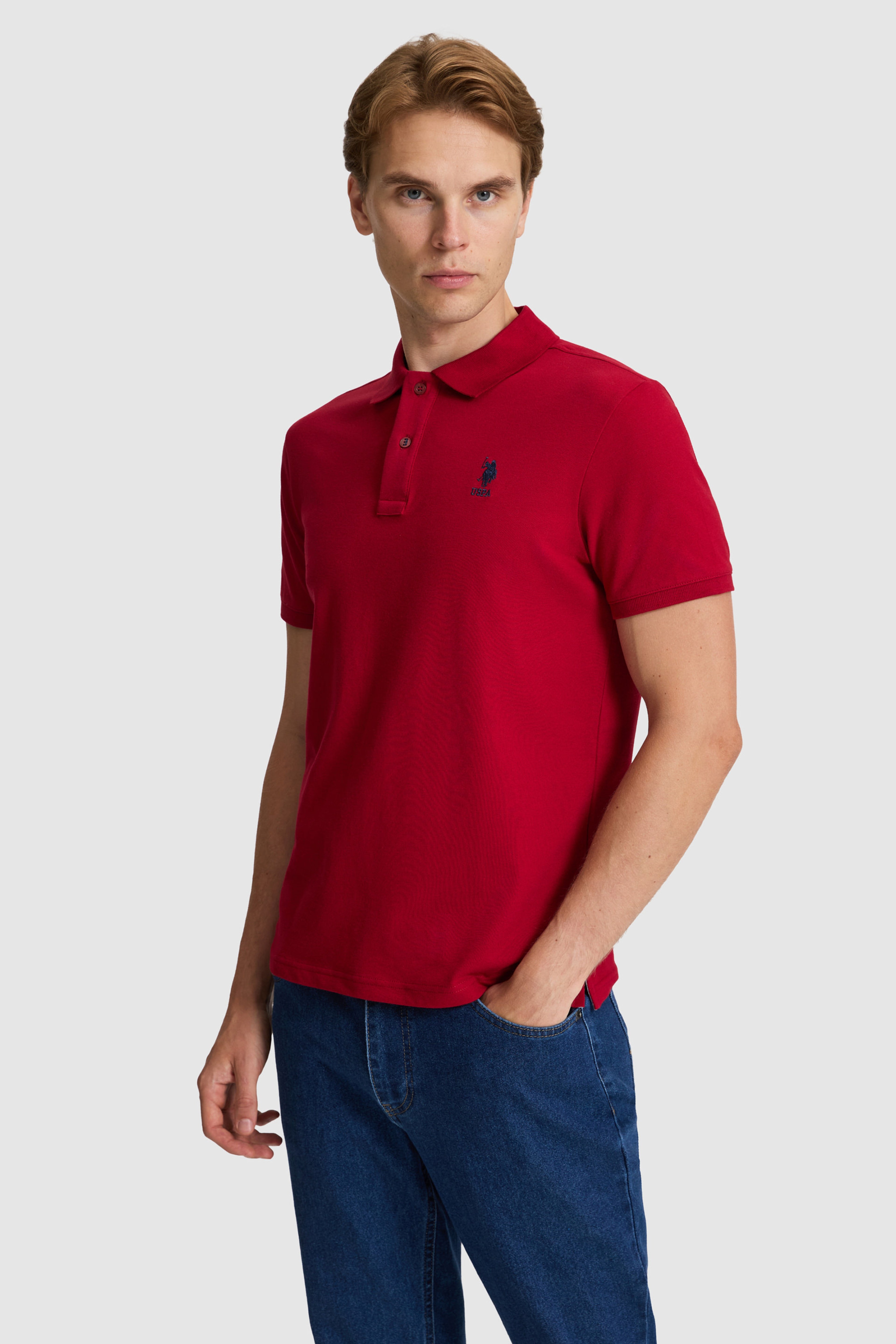 Erkek Bordo Basic Tişört - Image 3